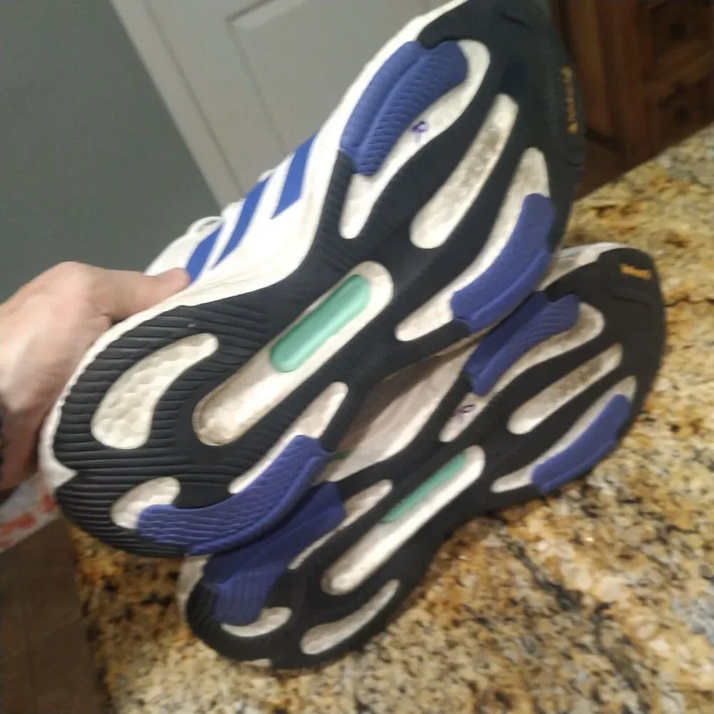 Rare Adidas Solarglide 6 Running Shoes Cloud White Blue Mint Men's US 11